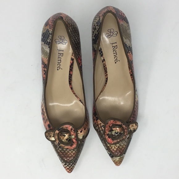 J.Reneé Nari Birch Multi Snakeskin Print Heels. - Picture 12 of 16
